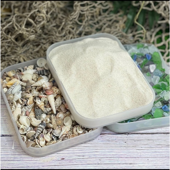 REAL BEACH SAND, SHELLS & SEA GLASS BITS CRAFTING CANDLES SOAP RESIN ART DIY LOT - Picture 8 of 17